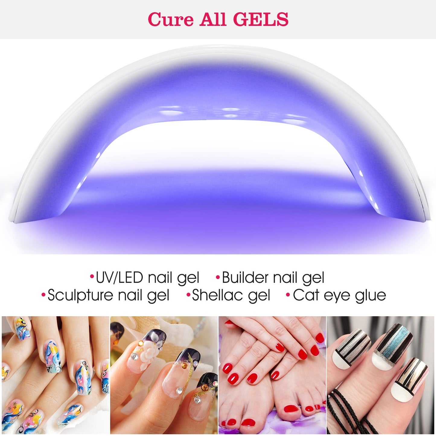 36W UV LED Lamp Nail Gel Dryer for Professional Nails