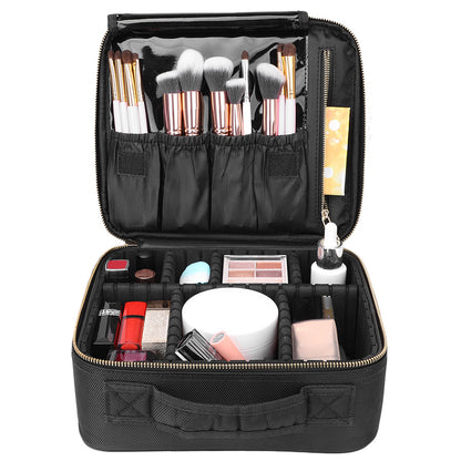 Professional Cosmetic Makeup Bag Organizer Makeup Boxes Black-S YF